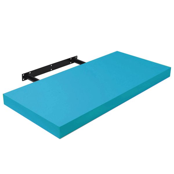 Raft perete cu suport ascuns 80x23.5x3.8 cm, Albastru