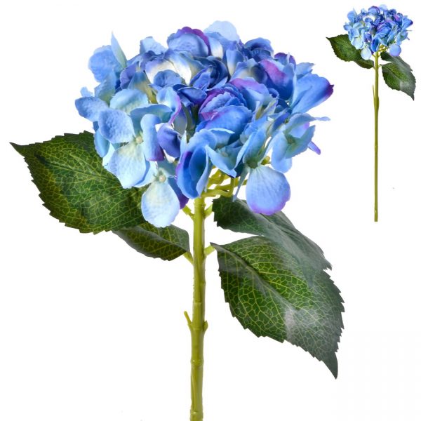 Fir hortensie artificiala albastra, Arly, 58 cm