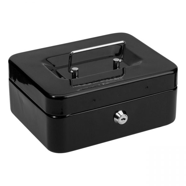 Organizator bani cu incuietoare (mini seif) Negru 20x16x9 cm
