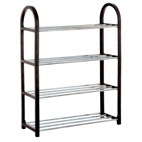 Suport pentru pantofi cu 4 rafturi, 50x19x65 cm Negru