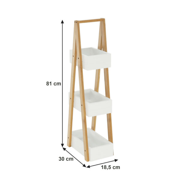 Etajera din lemn cu 3 nivele 30x18,5x81 cm MDF/Bambus
