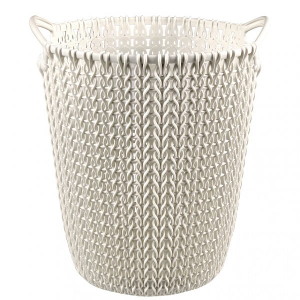 Cos plastic cu manere Curver KNIT 7L, Alb