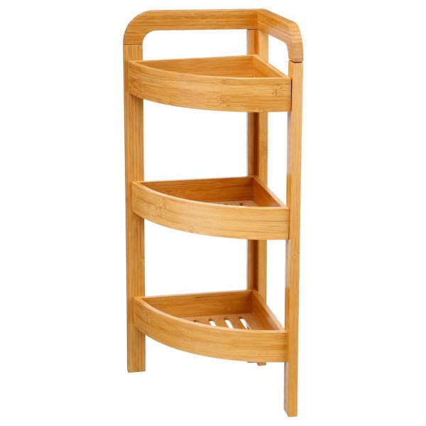 Etajera colt cu 3 rafturi 61x23x23 cm Lemn Natur
