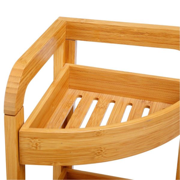Etajera colt cu 3 rafturi 61x23x23 cm Lemn Natur