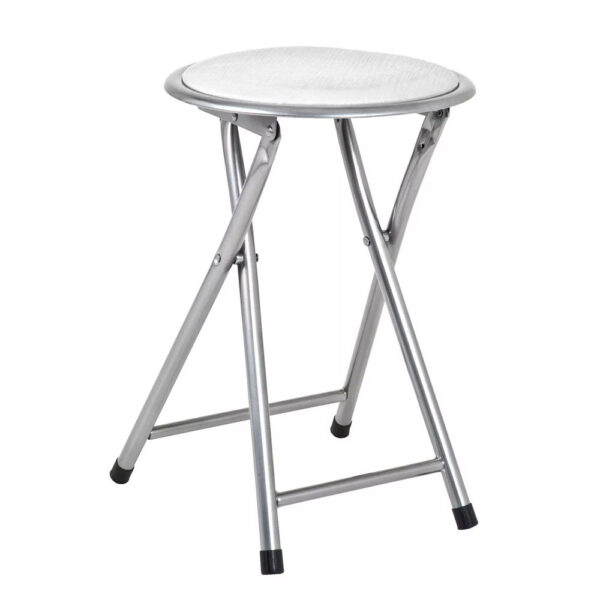 Scaun alb pliabil PVC/Metal 5Five 30x45 cm